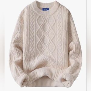 White Cable Knit Fisherman's Sweater